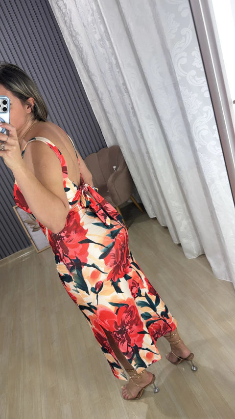 Vestido canelado inspiração farm