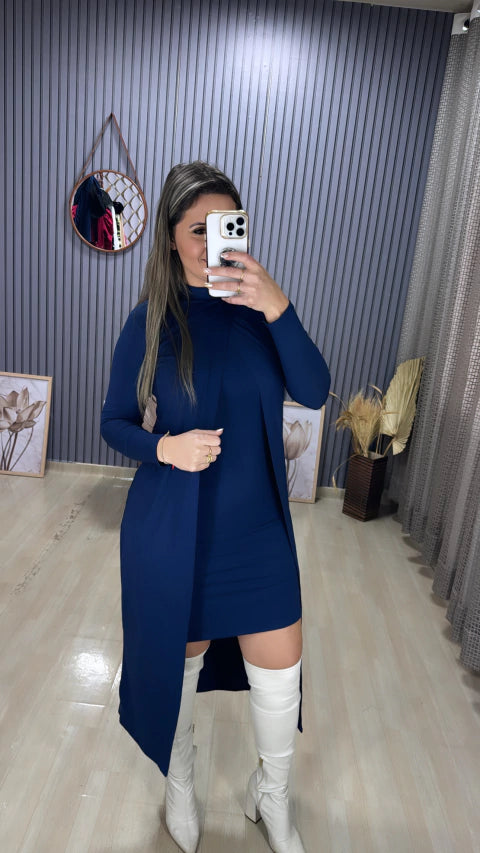 Vestido kimono manga longa