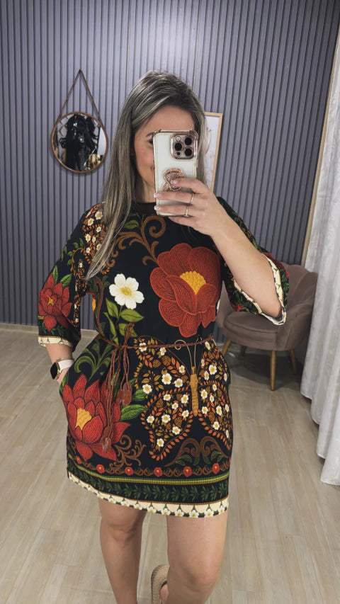 Vestido manga inspiração farm