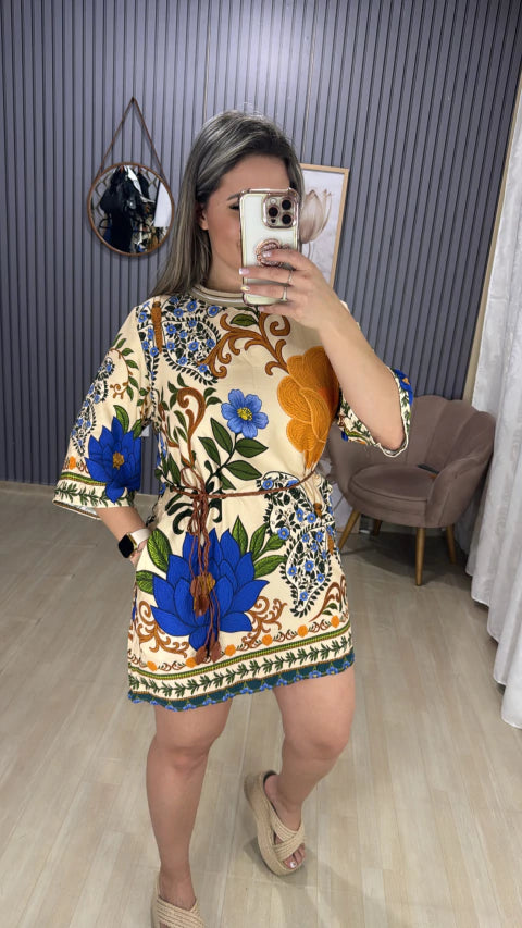 Vestido manga inspiração farm