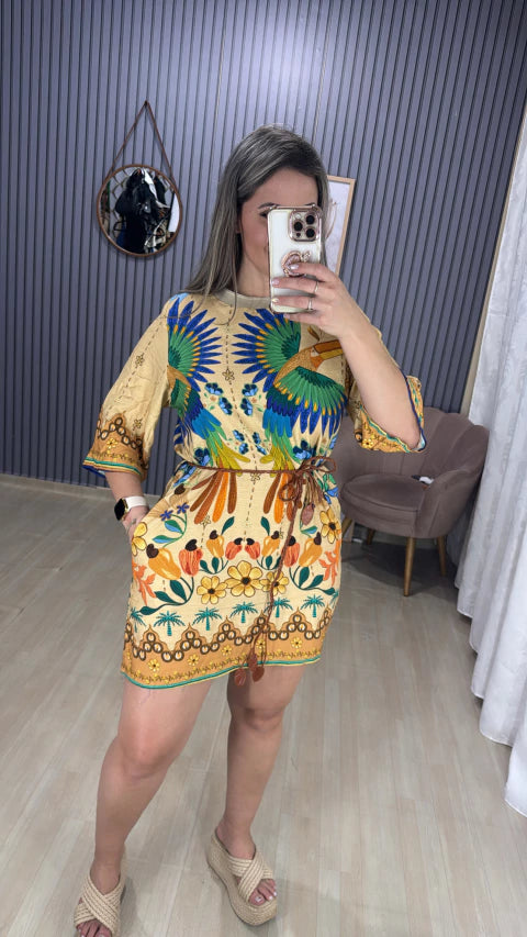 Vestido manga inspiração farm