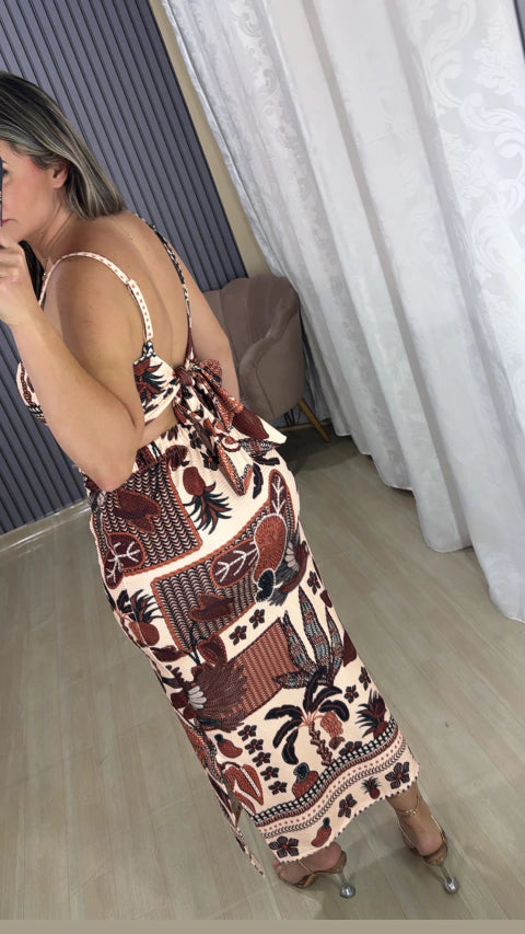 Vestido canelado inspiração farm