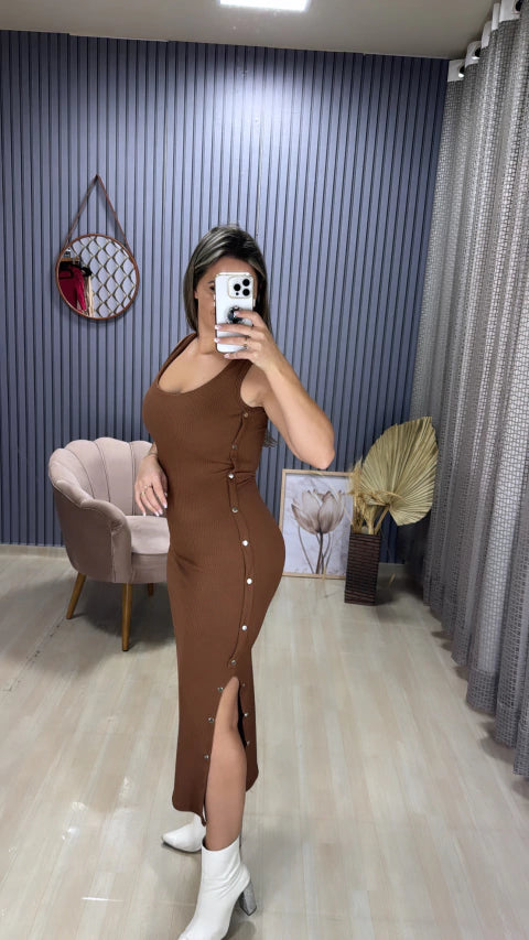 Vestido canelado MIDI Yara