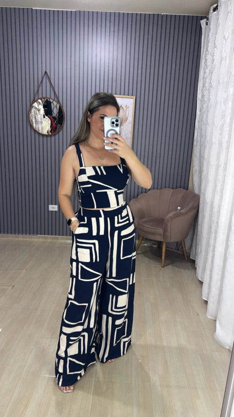 Conjunto calça pantalona Raissa