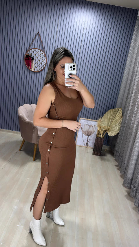 Vestido canelado MIDI Yara