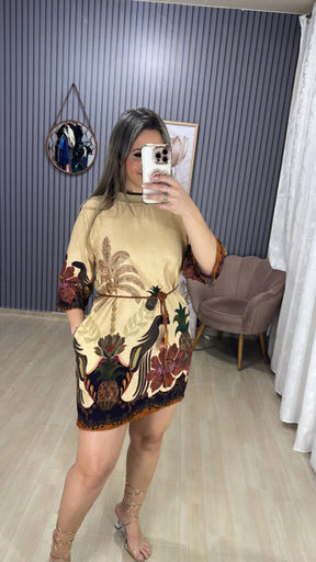 Vestido manga inspiração farm