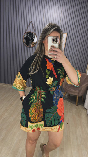 Vestido manga inspiração farm