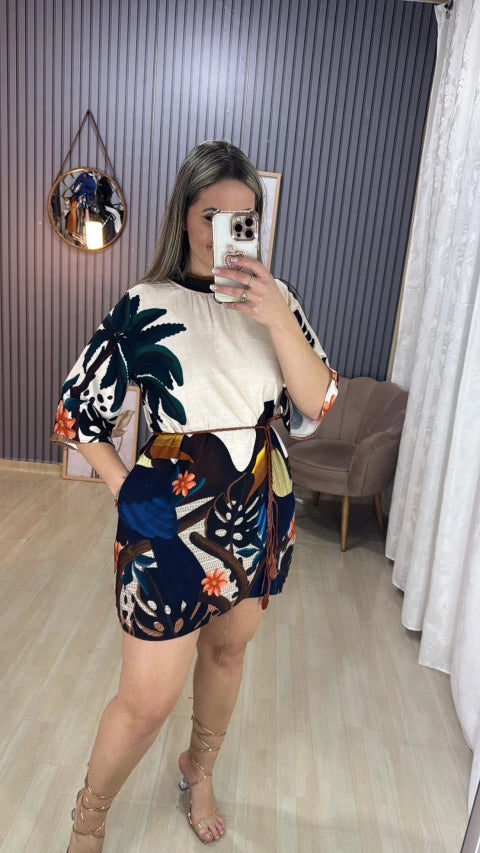 Vestido manga inspiração farm