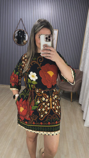 Vestido manga inspiração farm