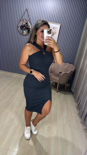 Vestido ribana alça