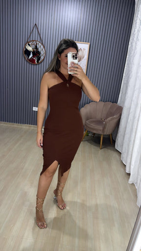 Vestido ribana alça