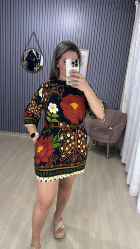 Vestido manga inspiração farm